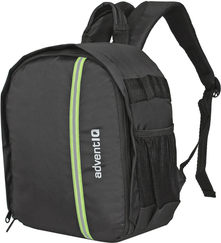 BAGS N PACKS DSLR/SLR Camera Lens Shoulder Backpack- Black-Green Reflective Tape  Camera Bag(Black with Green Reflective Tape)