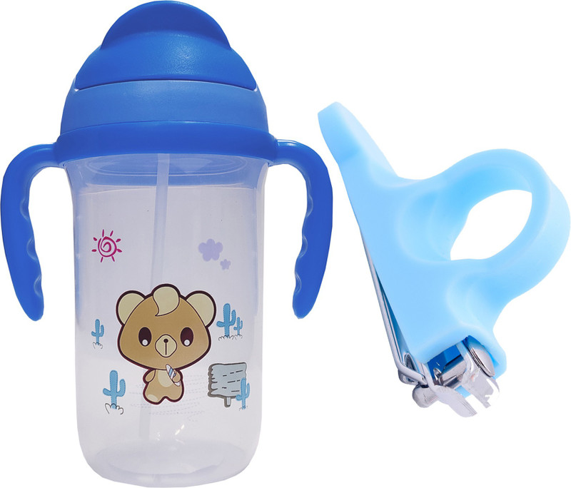 MMSTOR BABY SIPPER 350 ML ( Water Bottle) & BABY NAIL CUTTER - BPA FREE PLASTIC(Blue)