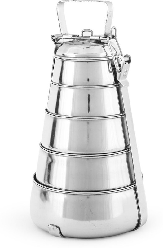 Namo International Stainless Steel Pyramid Lunch Box 5 Containers Stainless Steel Office Lunch Box(3000 ml)