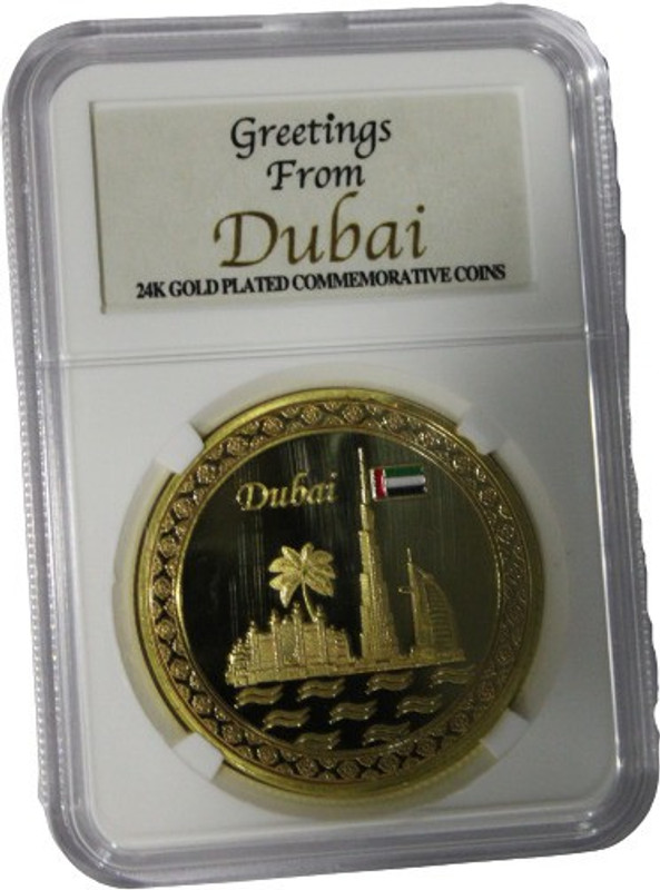 CoinView Greetings From Dubai 24 K Gold Plated Commemorative Coin Modern Coin Collection(1 Coins)