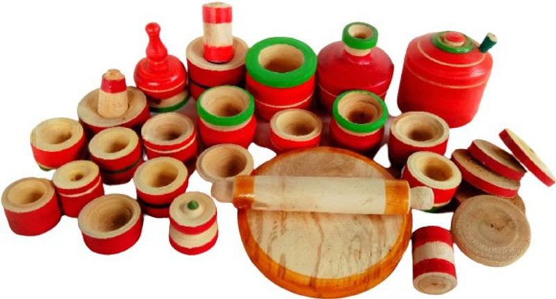 KRShop Kitchen set toys for kids Choppu jaman set Red color and kids chakla belan set