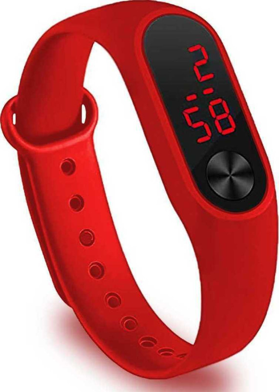 rivan enterprise DIGITAL WATCH(Red Strap, Size : .)