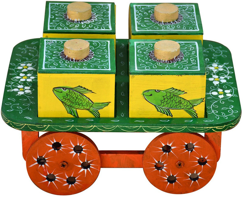Natali Traders Dry Fruits Gift Box, Diwali Gift for Family & Friend, Mouth, Freshener, Sweets, Candy Box, Wedding Box, Handmade, Wooden, Multicolor Tray, Container Serving Set(Pack of 1)