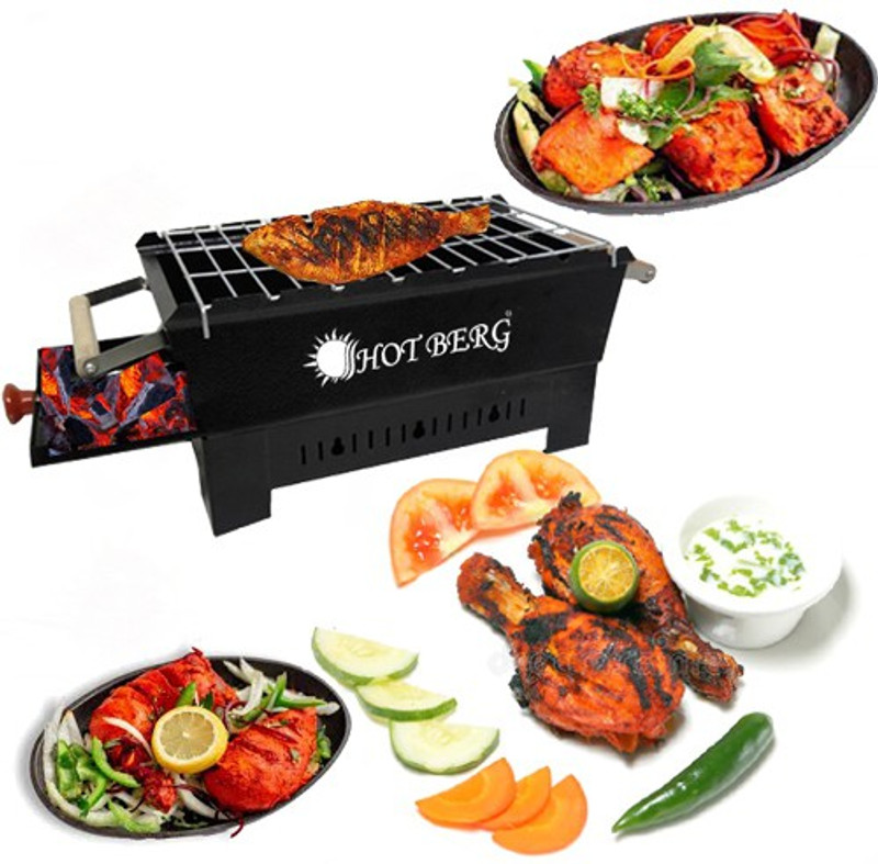 HOT BERG ExclusivePortable&PicnicBarbequewith6Skewers&1GrillCharcoalGrill Charcoal Grill