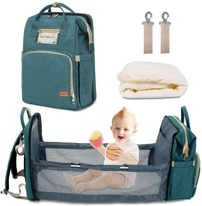 HomeCloud Bag/Portable Baby Bed/Mommy Bag/with Bassinet Changing Station Backpack, Travel Foldable 900D Waterproof, Washable Crib, Infant Sleeper Nest for Girls and Boys (Blue) Baby Diaper Bag(Blue)