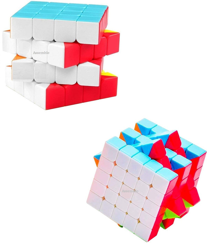 Assemble Own 4x4 , 5x5 Stickerless High Speed Cube Bundle Set(2 Pieces)