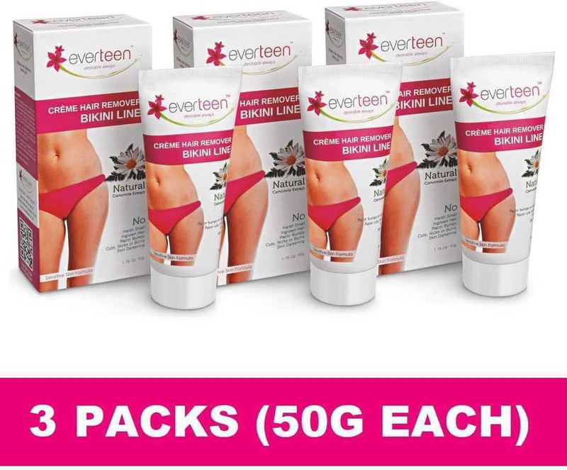 everteen creme hair remover bikini line pack of 3 Cream(150 g, Set of 3)