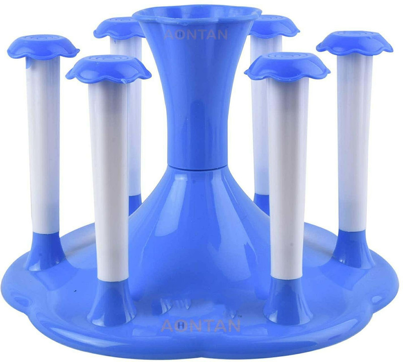 AONTAN Stylish Tea Coffee Mug Cup Virgin Plastic cup stand Glass and Spoon Organiser for Glasses and Cutlery Glass Stand Coffee colour Plastic Glass Holder