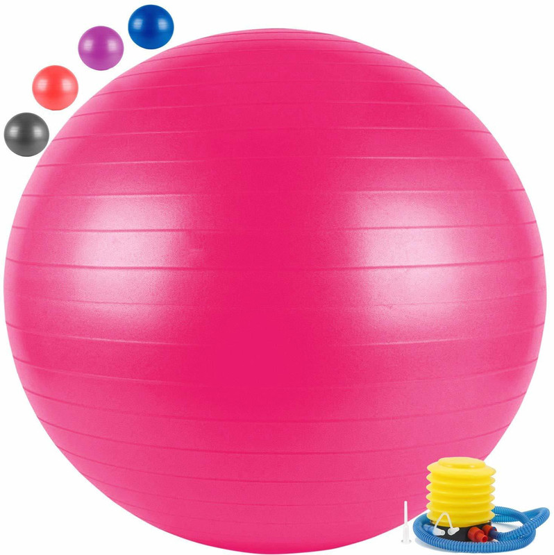 GJSHOP Exercise Gym Ball,Anti-Slip Balance Stability Ball, Heavy Duty Fitness Yoga Ball Gym Ball(With Pump)