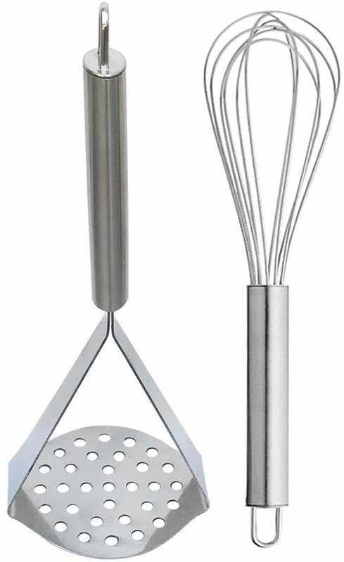 TRS Combo of Stainless Steel Potato and Vegetable Masher with Egg Whisker Stainless Steel Masher(Pack of 1)