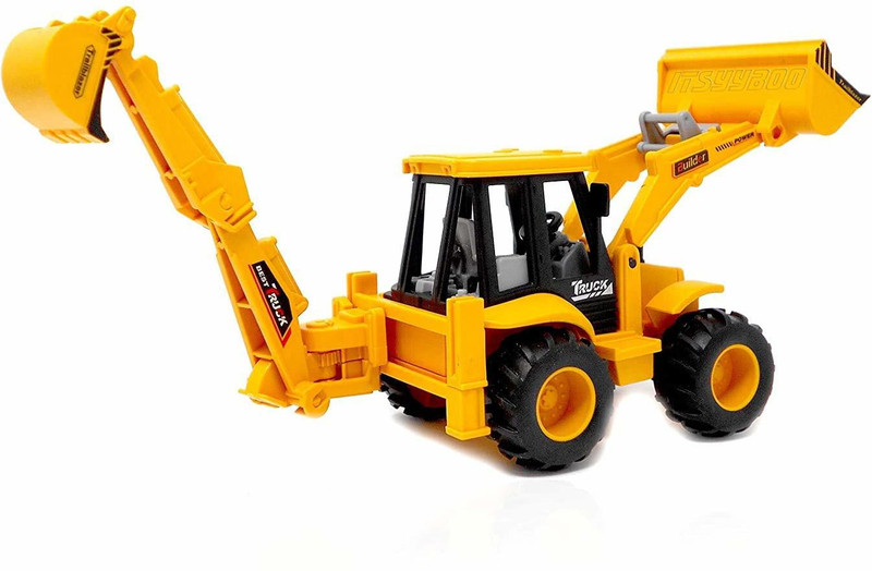 GREAT WORK 2 in 1 Construction Trucks Rotate by 180 Degree JCB Toy Loader JCB Toy and Excavator Vehicle Engineering Toy for 3 Years and Above Age Toddlers ,High Speed Friction Excavator(Yellow, Pack of: 1)