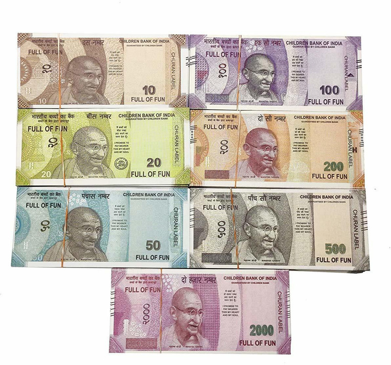 Laserbot (7X100-700 NOTE ) Playing Notes for Fun Paper Kids churan wale Note 100 Units Each Denomination All New 10 | 20 | 50 | 100 | 200 | 500 | 2000 Gag Toy