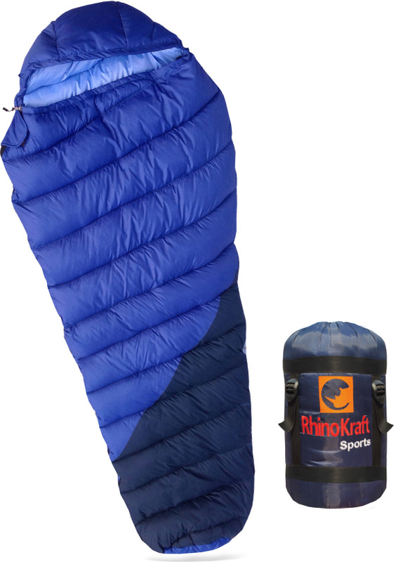 RHINOKraft Adventure SPORTS Sleeping Bag for Camping and Hiking Temp 0c to 10c Weight 1900 gm Sleeping Bag(Blue)