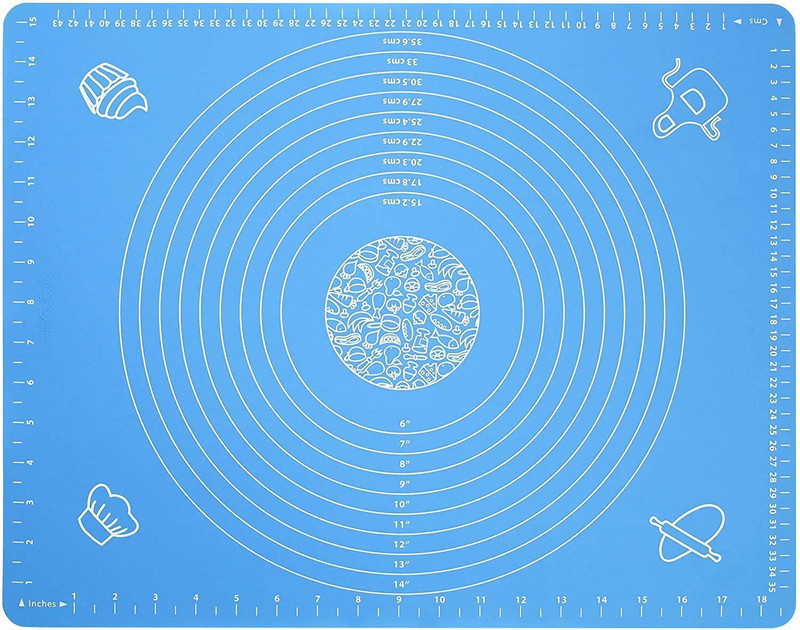 firstdemand Reusable Non-Stick Dough Pastry Silicone Rolling Cake Mat Silicone Cutting Mat(Blue Pack of 1 Dishwasher Safe)