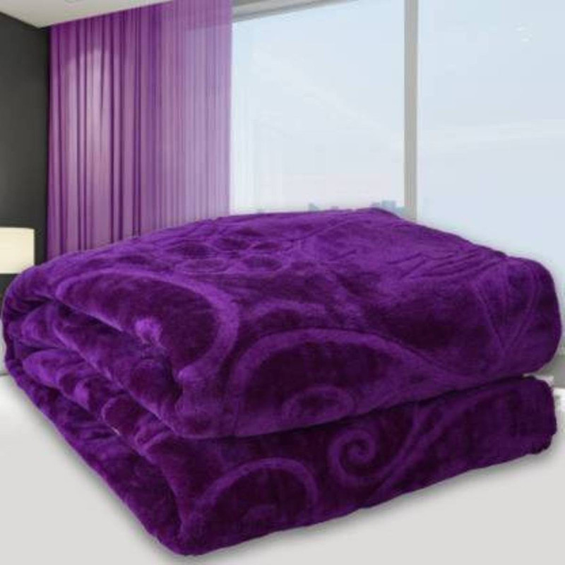 bcare Floral Double Top Sheet for AC Room(Muslin, Purple)