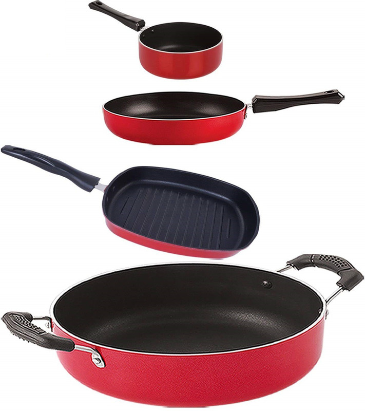 NIRLON Classic Range Non-Stick Coated Cookware Set(PTFE (Non-stick), Aluminium, 2 - Piece)