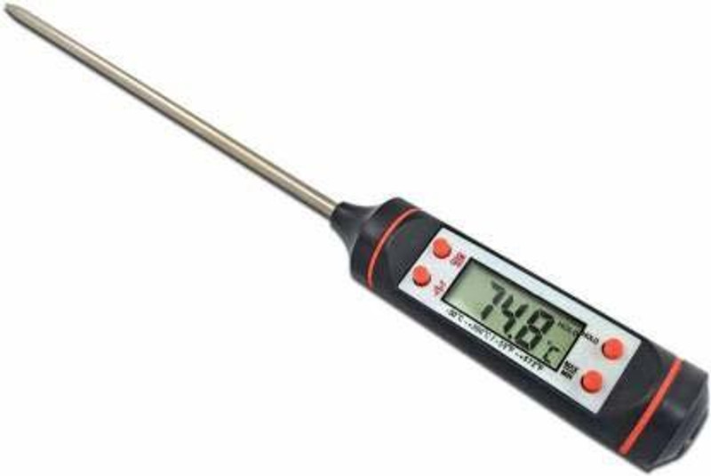 noble foods Stainless Steel Digital Kitchen Temperature Test Pen, Black Thermometer with Fork Kitchen Thermometer