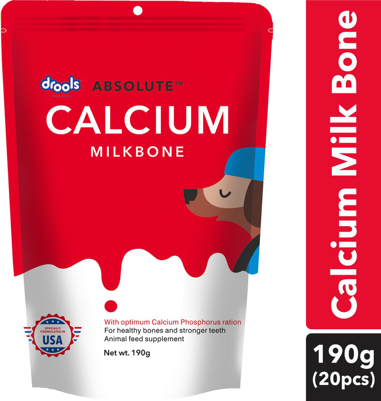 Drools Absolute Calcium Bone(40 Pieces) Dog Treats/ Pet Health Supplements(600 g)