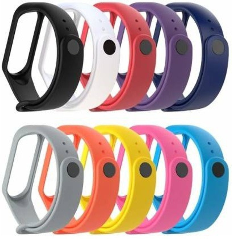 Like Star Soft Silicon Replacement Band Strap Band 3 & 4 (blk,wht,red,prpl,navyblue,grey,orng,yelo,pink,skyblu) Smart Band Strap(Mullti Color)