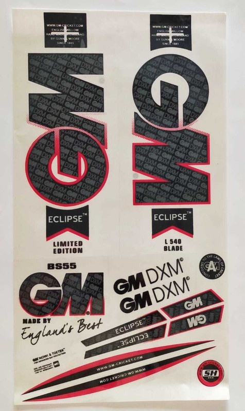GM SM ECLIPSE Limited Edition L540 Plain Cricket Bat Sticker Bat Sticker(Black)