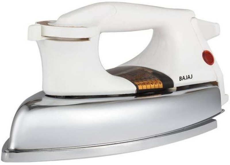 BAJAJ 1.5 Kg ~ 3.30 lbs Heavy Weight 1000w Dry Iron with Coated Soleplate 1000 W Dry Iron(White Color Premium & Superior Quality)