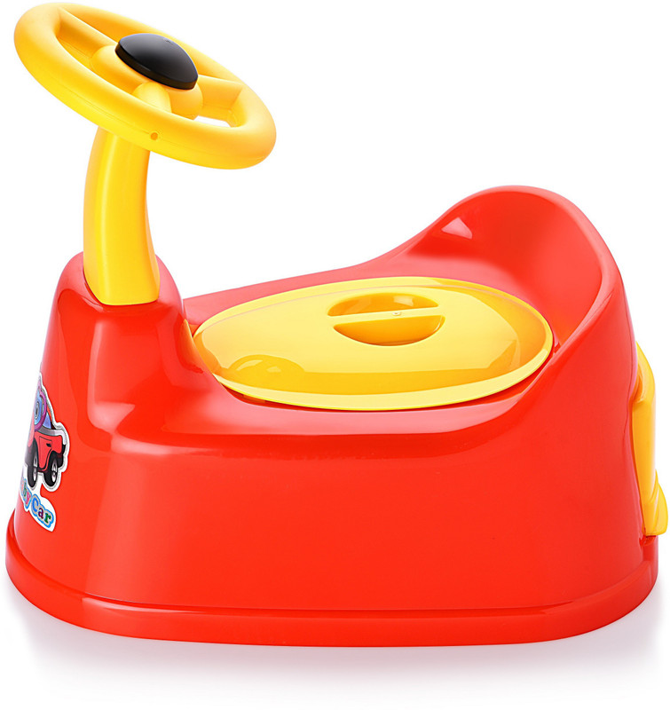 Zerya by Flipkart Car Style Potty Toilet Trainer Seat/Chair with Removable Tray,Closing Lid Potty Seat(Red)
