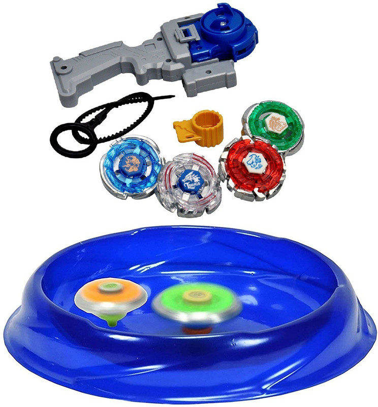Authfort New Beyblades 8-in-2 Metal Fighter Fury with Fight Ring and Handle Launcher for Kids combo 2 pack(Multicolor)