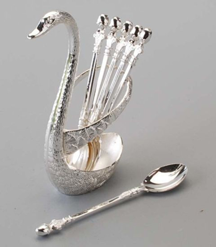 DRUPE Swan duck shape cutlery Silver Plated Cutlery Set(Pack of 7)
