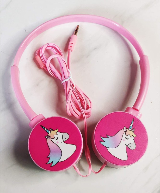 stylie modern Alternatives Unicorn Design Headphones for Kids Wired Headset(Pink, On the Ear)