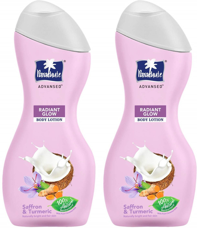 Parachute Advansed Radiant Glow Body Lotion with Saffron & Turmeric ( 2 Pack, 400ml Each)(800 ml)