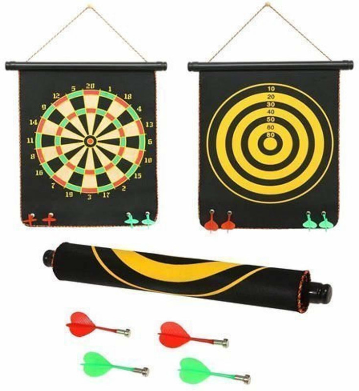 vworld Amazing High Magnetic Double Faced Portable and Foldable Dart Game with 4 Colorful Non Pointed Darts for Kids , Multicolor, 12-Inch Dart Board Dart Board Board Game vworld Amazing High Magnetic Double Faced Portable and Foldable Dart Game with 4 Colorful Non Pointed Darts for Kids , Multicolor, 12-Inch Dart Board Dart Board Board Game