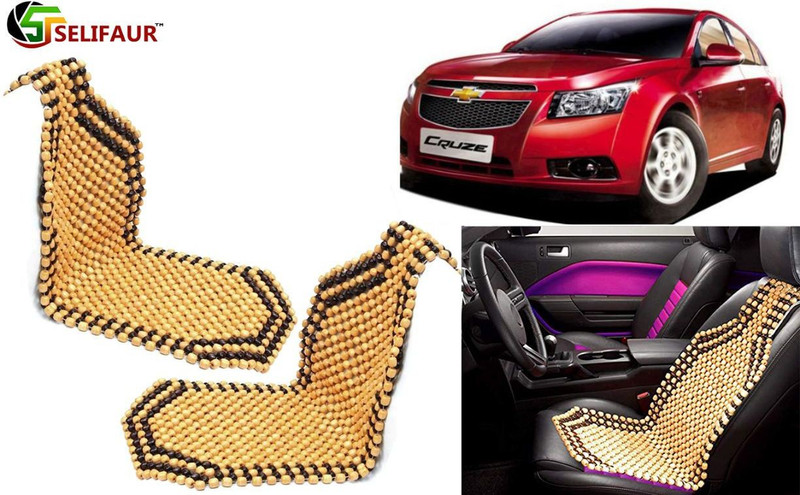 Selifaur Wooden Bead, Nylon Seating Pad For  Chevrolet Cruze(Front Seats, Back Seats, Office Chair Beige)