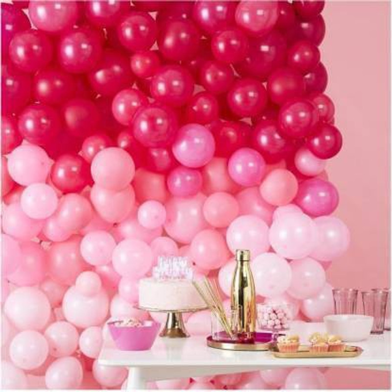 SQE Solid 100 piece Latex Balloon, Pink White Red Balloon(pack of 100) Balloon(Pink, Red, White, Pack of 100)