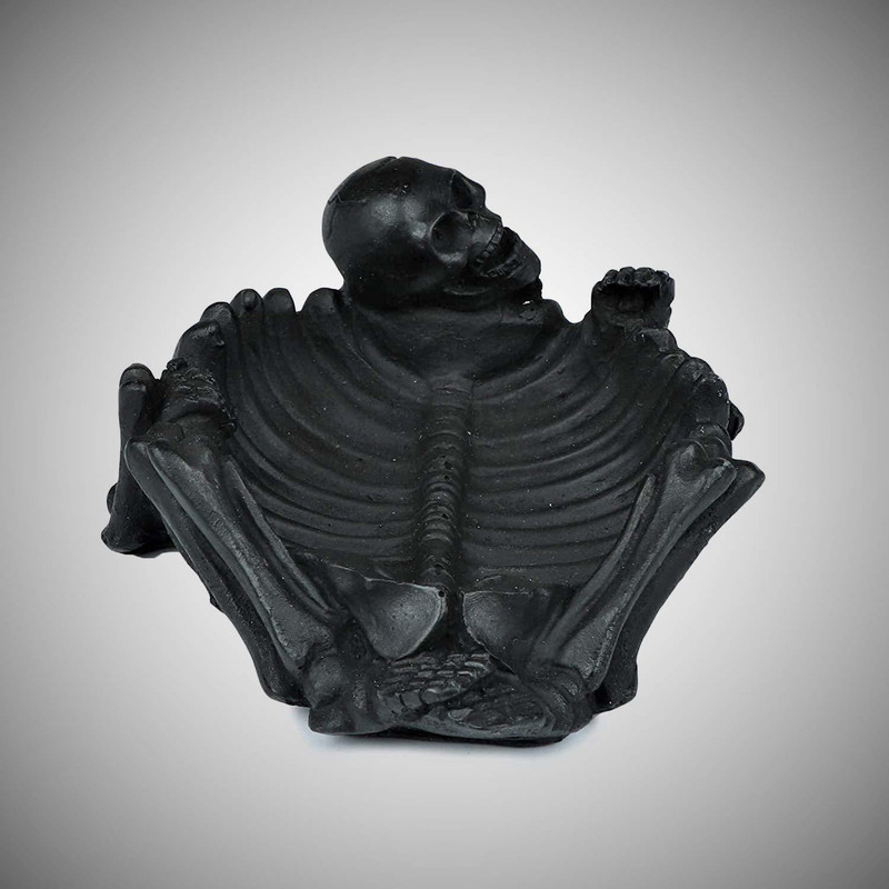 Inara Creation Skull Black Polyresin Ashtray