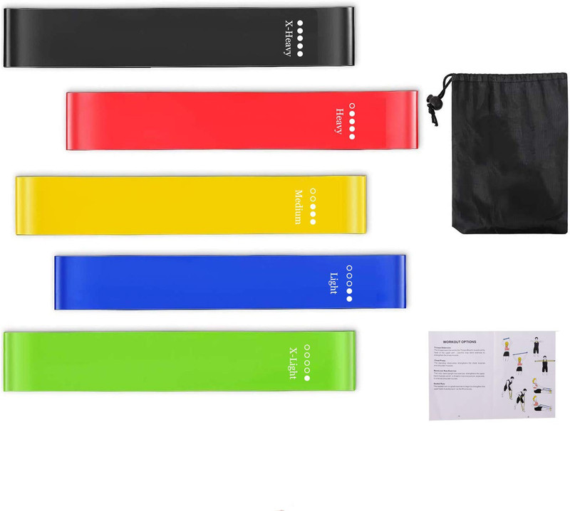 REHTRAD Resistance Loop Bands for Exercise & Stretching?Set of 5 Resistance Band