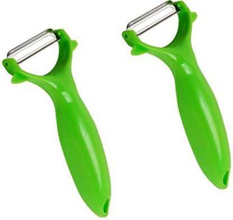 VISHVA Green Y Shaped Vegetable Peeler Fruit Peeler Multi Function Stainless Steel (Pack of 1) Y Shaped Peeler Set(Green Pack of 2)