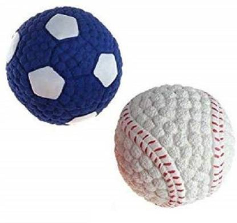 DogTrust Pet Products 3 in 1 Latex Material Dogs and Puppies Squeaky Baseball Rugby Football Rubber Ball For Dog & Cat Rubber Ball For Dog & Cat