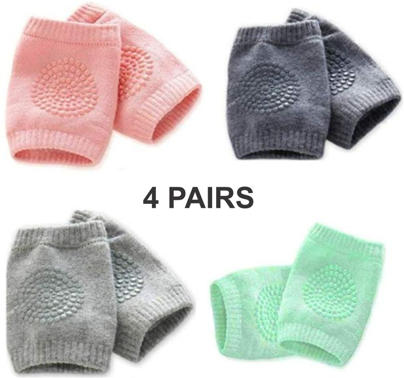 Onlinch Creative Baby Anti Slip Knee Pads for Crawling Knee-Pads Set of 4 Pairs Multicolor Baby Knee Pads(Anti Sleep Design)
