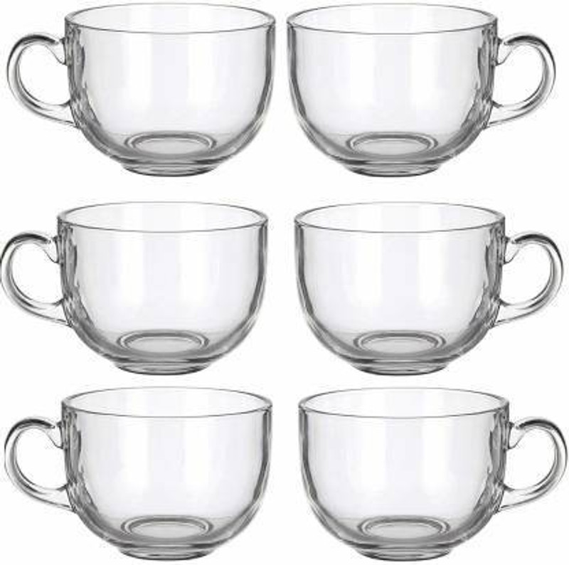 Durgma Pack of 6 Glass otak Transparent Glass Tea Coffee Round Shape cup - 100 ml app. (Pack of 6 )(Clear, Cup Set)
