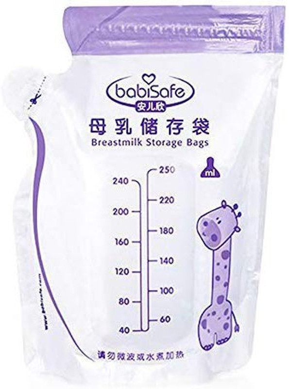The Little Lookers Premium Quality Breast Milk Storage Bags 250ML Baby Food Disposable Convenient Child Breast Milk Freezer Bag BPA Free (30 Pieces per Box)(Pack of 30, Transparent)