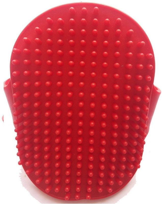 Petworld Dog Super Dog Grooming Hand Brush Grooming Gloves for Dog (Red) Grooming Gloves for Dog(Red, Medium)