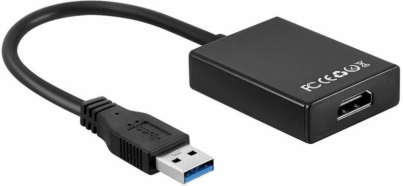 microware TV-out Cable USB to HDMI Adapter, USB-3.0 to HDMI Cable Convertor with HD 1080P Multiple Monitors for PC Laptop to HDTV Projector(Black, For Laptop)