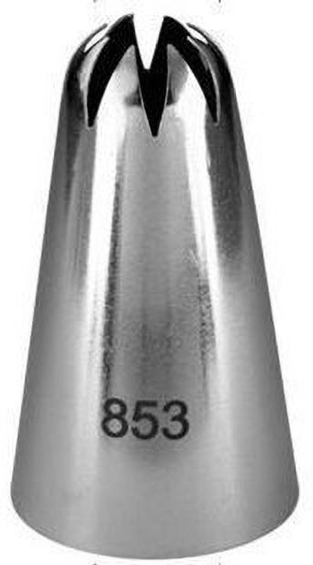 BAKEFY 853 Stainless Steel Nozzle Open Star Tip Pastry Cookies Tools Icing Piping Nozzles Cake Decorating Cupcake Creates Drop Flower Stainless Steel Quick Flower Icing Nozzle(Silver Pack of 1)