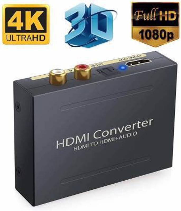 microware  TV-out Cable HDMI to HDMI Audio Extractor HDMI Converter Adapter with RCA SPDIF Output for PS4 Amplifier TV.(Black, For TV)