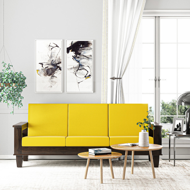 Kendalwood Furniture Solid Wood 3 Seater Wooden Sofa set