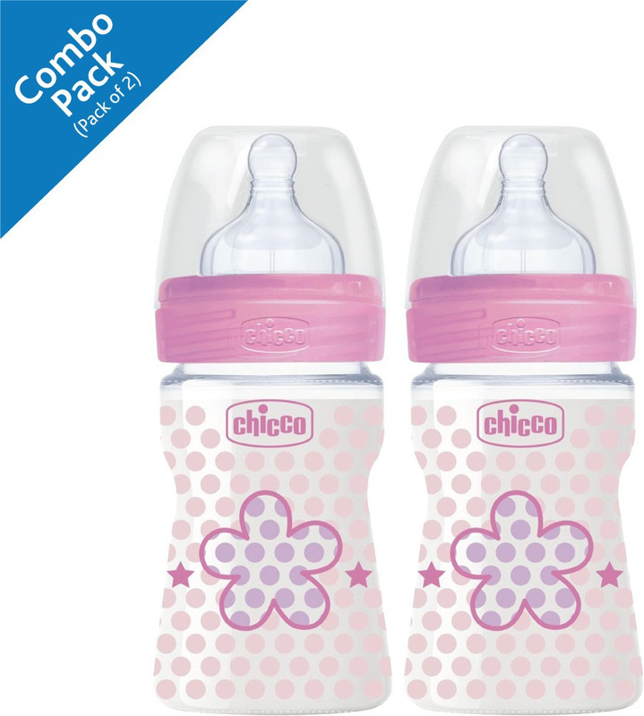 Chicco Well Being PINK FLOWER 150 ML SIL BOTTLE ( Pack of 2) - 150 ml(Pink)