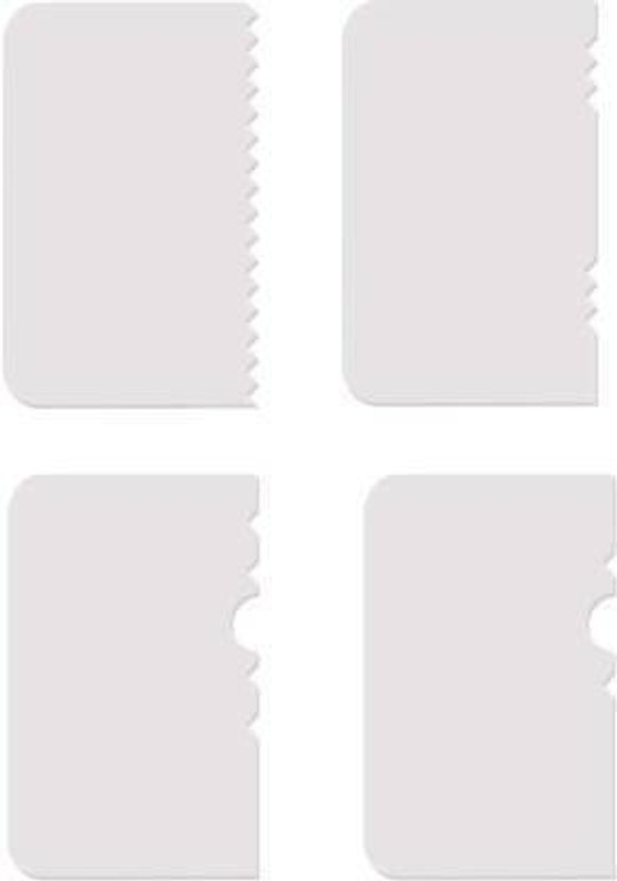 Inditradition 3 Pcs Cake Decorating Tools | Dough Fondant Scraper, Icing Smoother, Baking Supplies Baking Comb(Plastic Pack of 3)