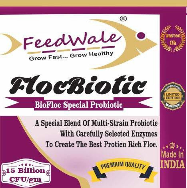 FeedWale FlocBiotic Special Probiotic for BioFloc Fish Farming Multi Strain Probiotics 15 Billion CFU/gm 500 G for 10,000 Litre Tank Pet Health Supplements(500 g)