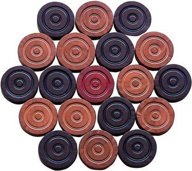 BUDDIES premium finish Transprent carrom coins with sticker Carrom Pawns(Pack of 20)