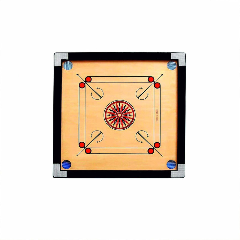 RSST Matte Finish Round Pocket Carrom Board with Coins Striker Powder (20 x 20 Inch) 5 cm Carrom Board(Brown)